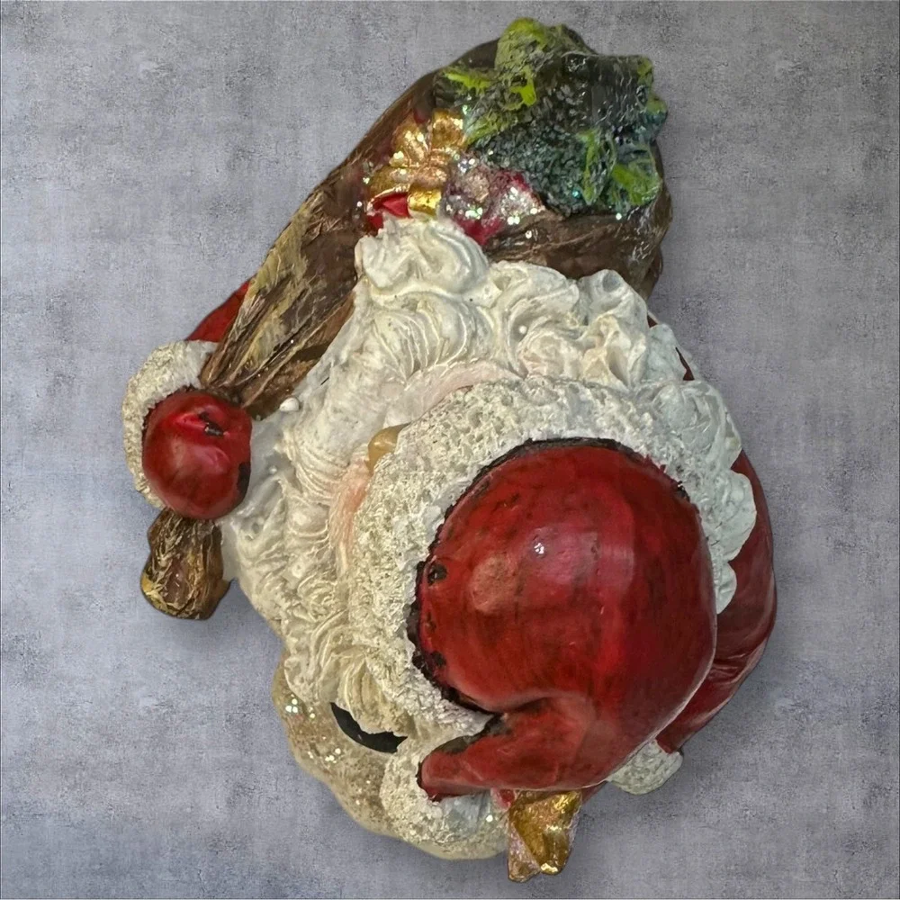Transpac Small Jolly Santa Claus Figurine with‎ Gift Sack Christmas Decor - Picture 6 of 7